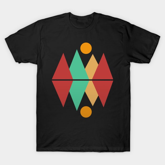 Moon Over Four Peaks #1 - Geometric Mountains - T-Shirt | TeePublic